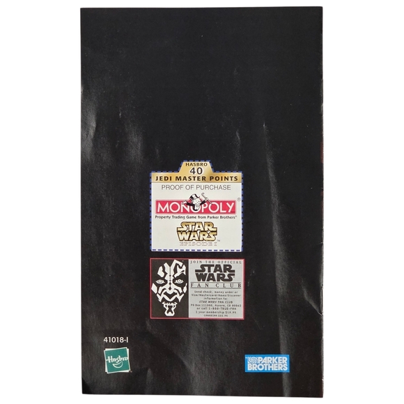 Monopoly Star Wars Episode I Collector Edition Replacement Instructions - 1999 - Picture 2 of 2